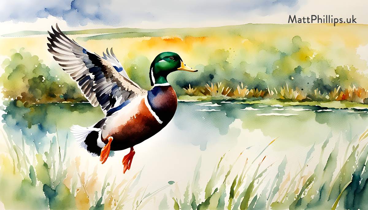 Mallard Duck in Flight