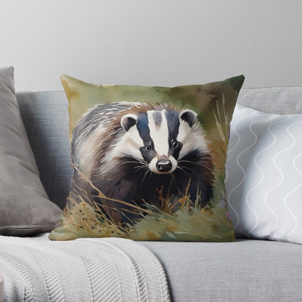 Badger (Meles meles) - pillow