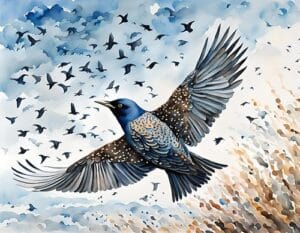 Digital Art - Starling Murmuration